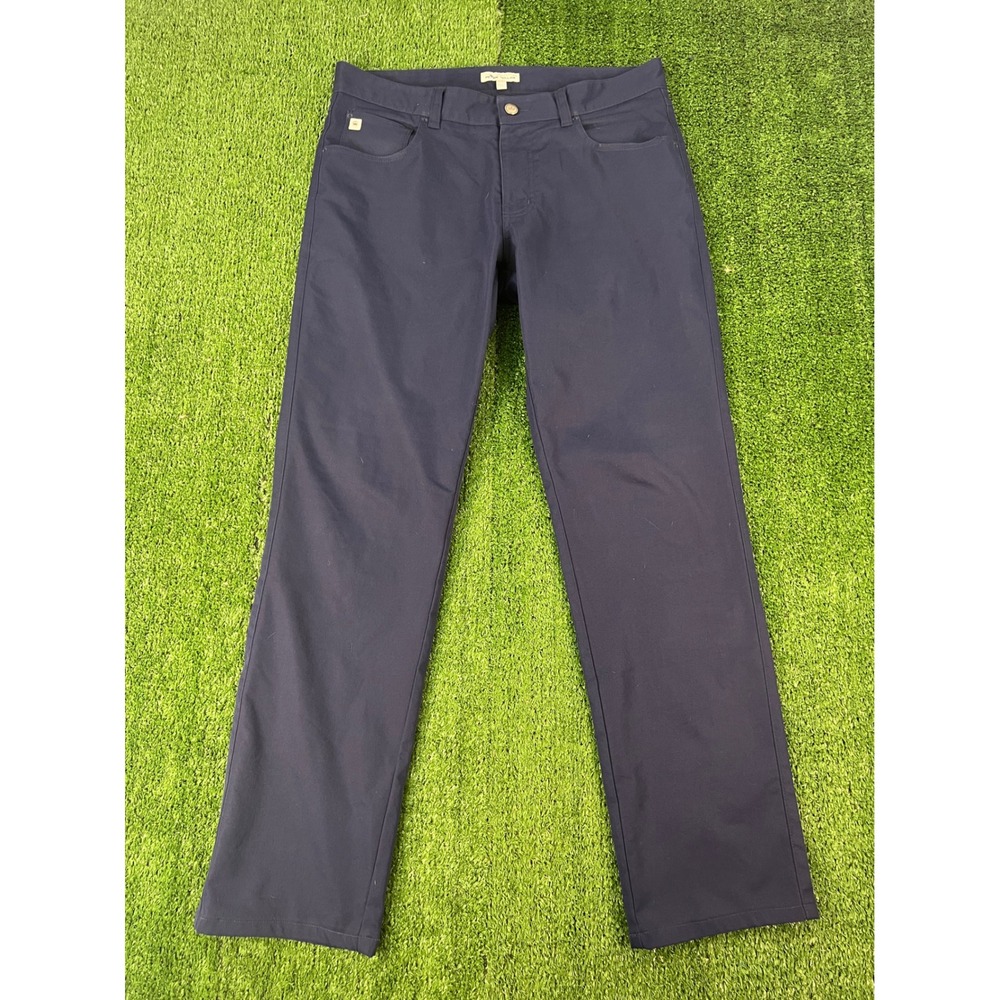 Peter Millar EB66 Performance Five-Pocket Pants Navy Blue Mens Chino 32/34